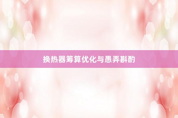 换热器筹算优化与愚弄斟酌