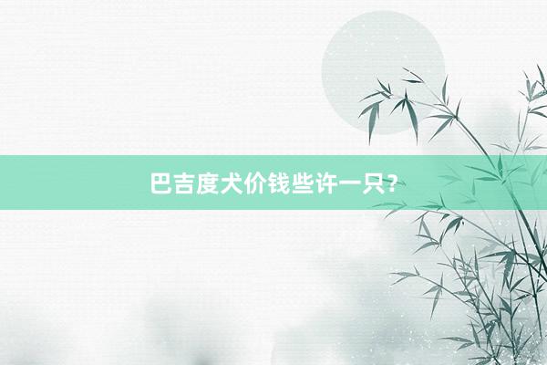 巴吉度犬价钱些许一只？